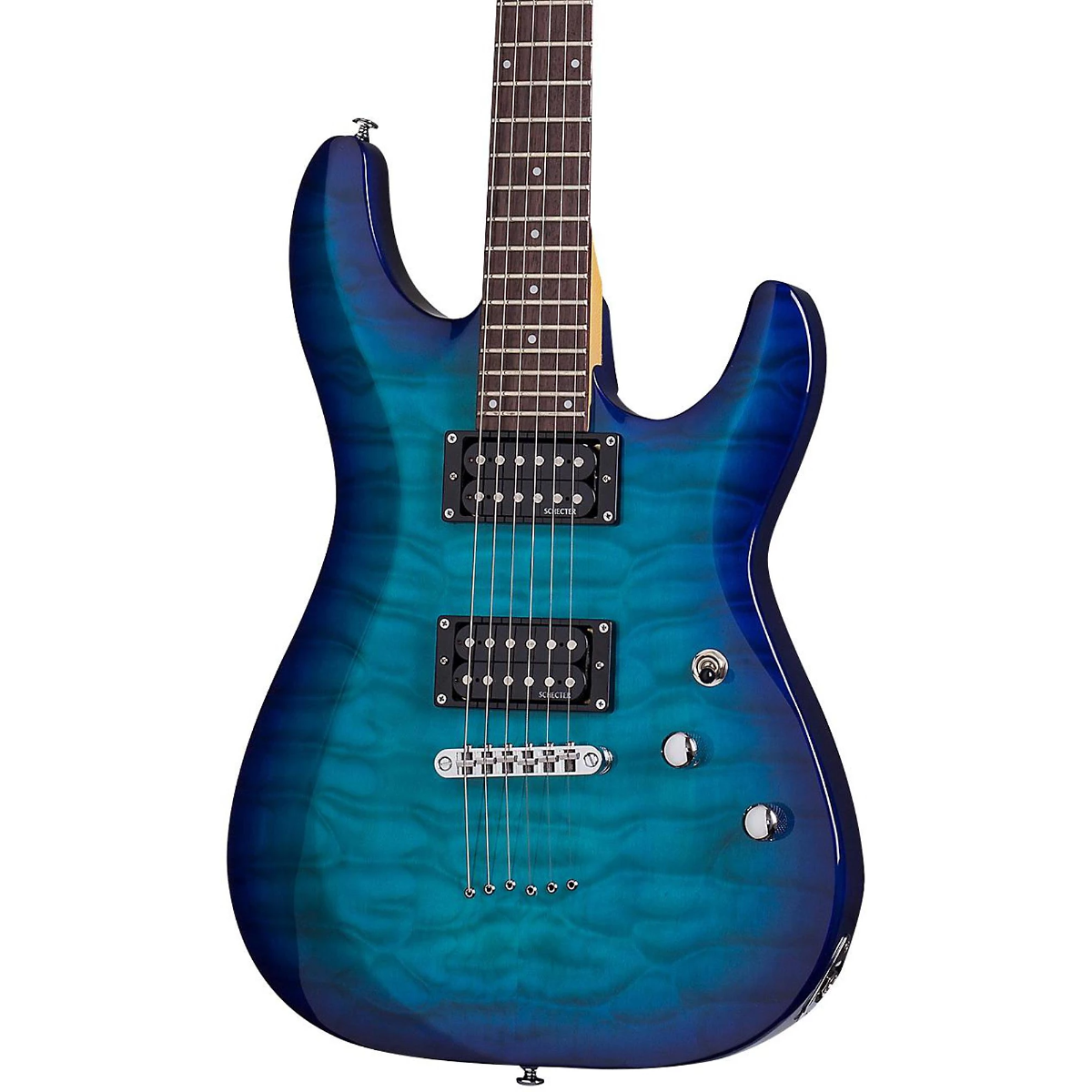 Schecter C-6 Plus Electric Guitar in Ocean Blue Burst