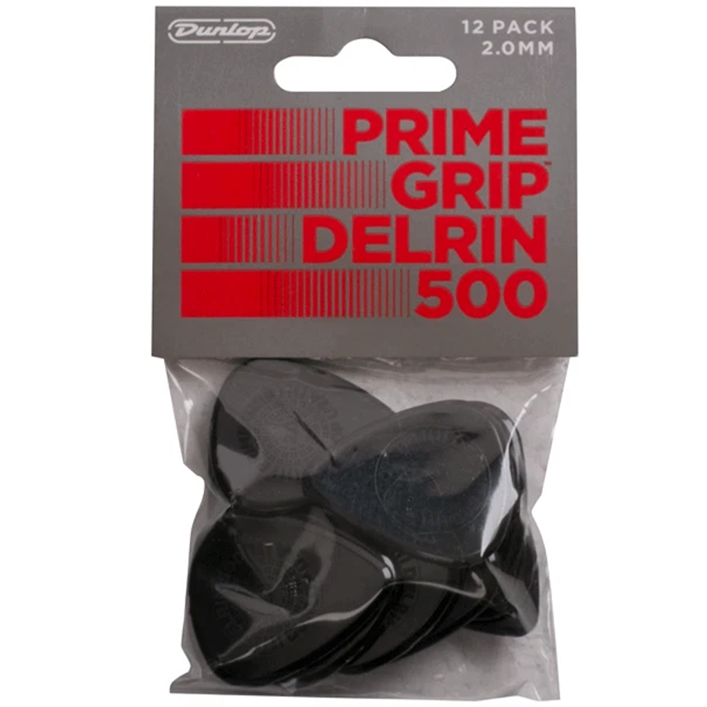 Jim Dunlop Prime Grip Delrin 500 2.0 mm Guitar Pick Player 12 Pack
