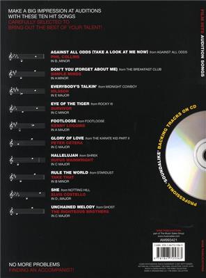 Audition Songs for Male Singers Film Hits BK/CD