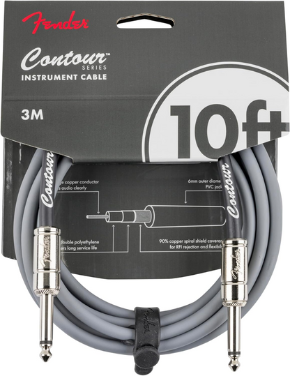 Fender Contour 10' Instrument Cable in Inca Silver