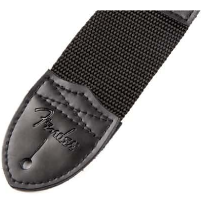 Fender 2" Polyester Logo Straps in Black with Red Logo