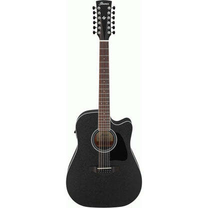 Ibanez AW8412CE 12 String Acoustic Electric Guitar in Weathered Black Open Pore