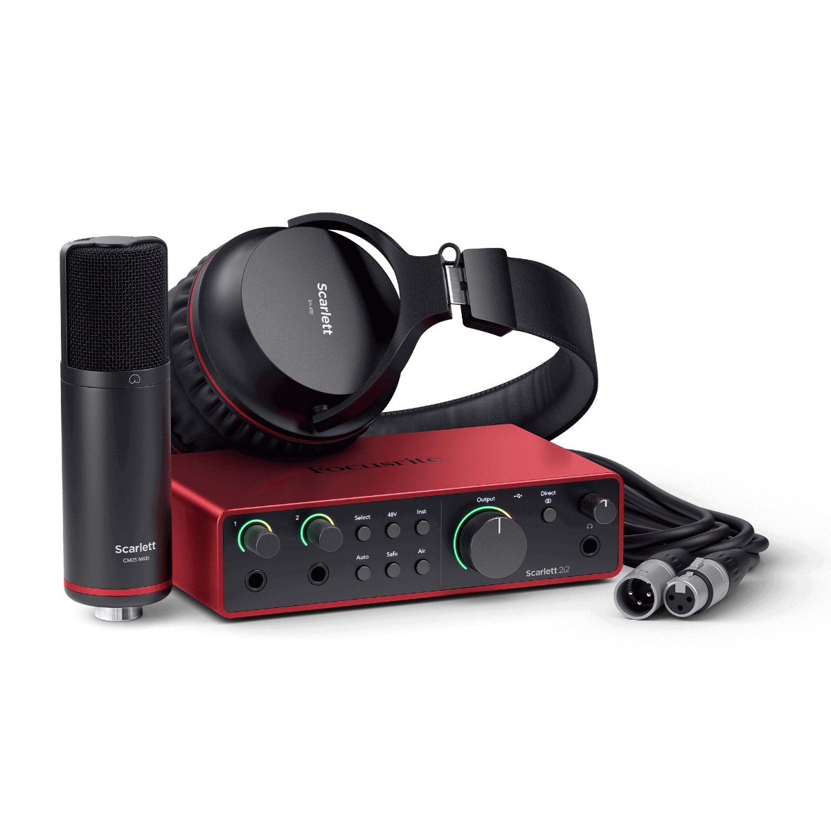 Focusrite Scarlett 2i2 Studio 4th Gen 2 in 2 out Interface, Condenser Mic & Headphones