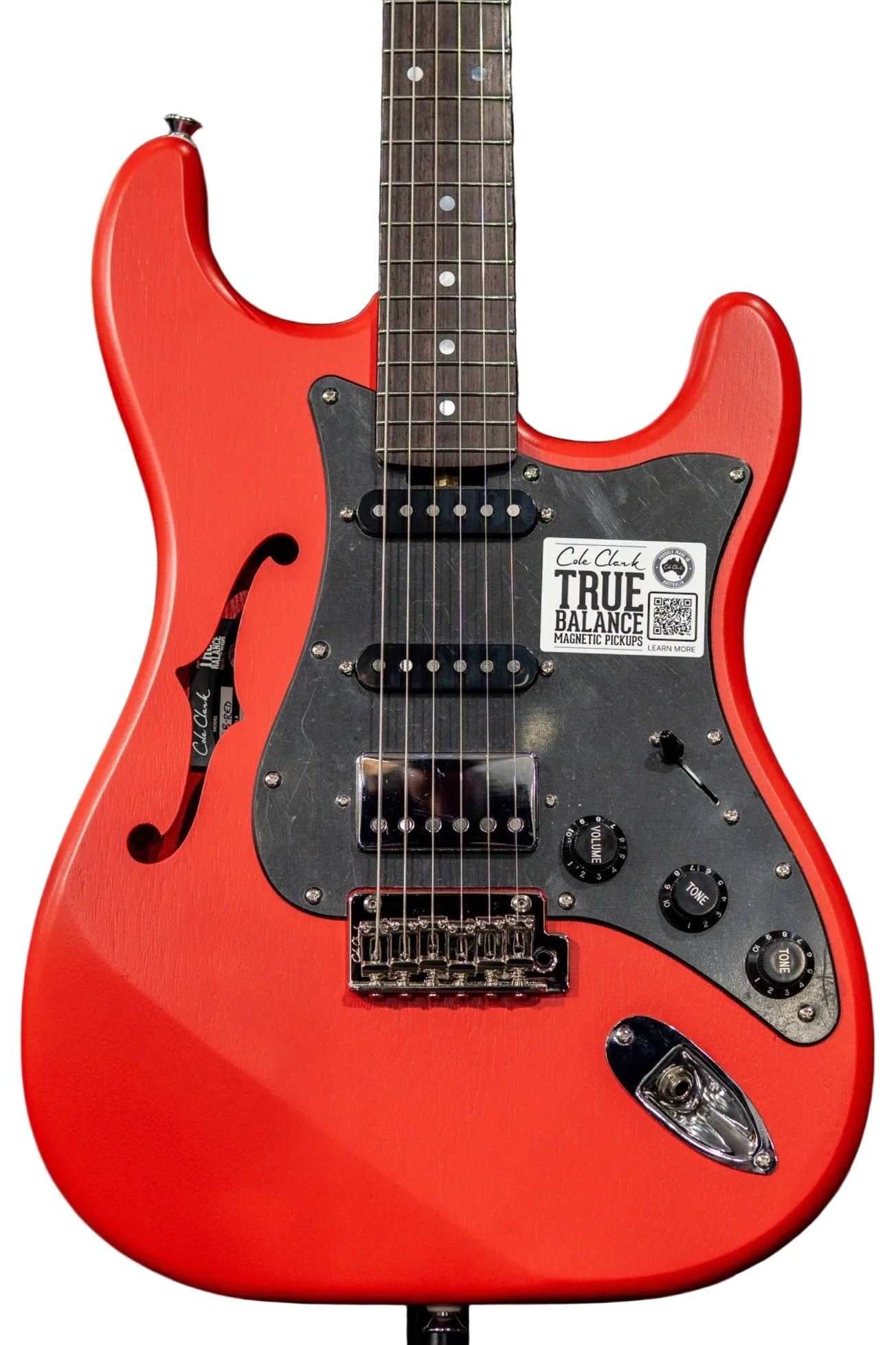 Cole Clark HB Hollow Baby, HSS, Black Pickguard in Red