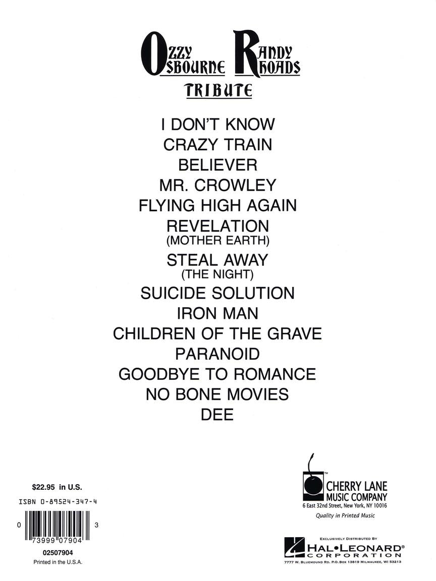 Ozzy Osbourne Randy Rhoads Tribute GV Guitar