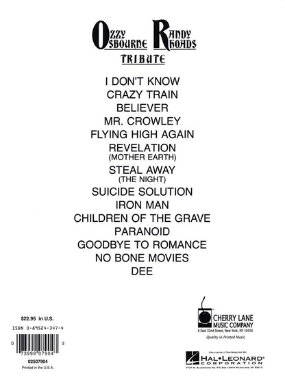 Ozzy Osbourne Randy Rhoads Tribute GV Guitar