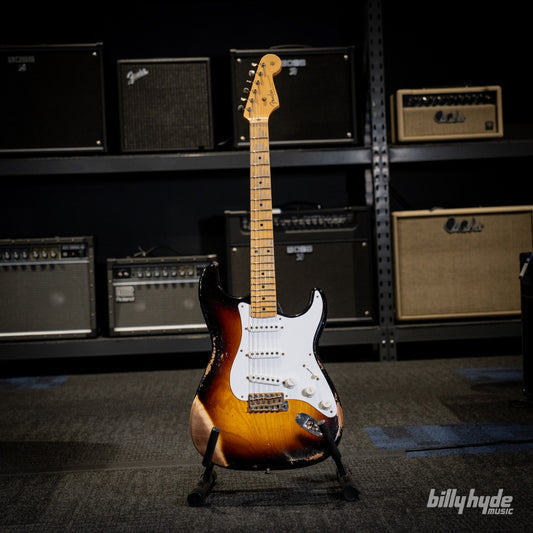 Fender Custom Shop Limited Edition 70th Anniversary 1954 Stratocaster Heavy Relic Electric Guitar in Wide-Fade 2-Color Sunburst