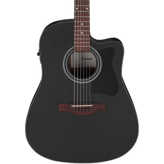 Ibanez V44CE Electric Acoustic Guitar in Weathered Black Open Pore