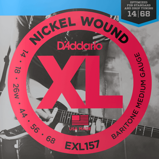 D'Addario EXL157 Nickel Wound Electric Guitar Strings Baritone Medium 14-68 Gauge