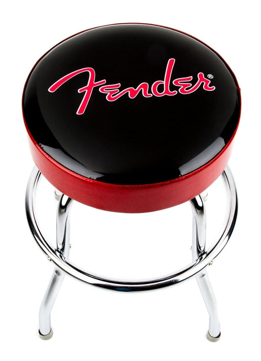 Fender® Red Sparkle Logo Barstool in Black/Red Sparkle 24"