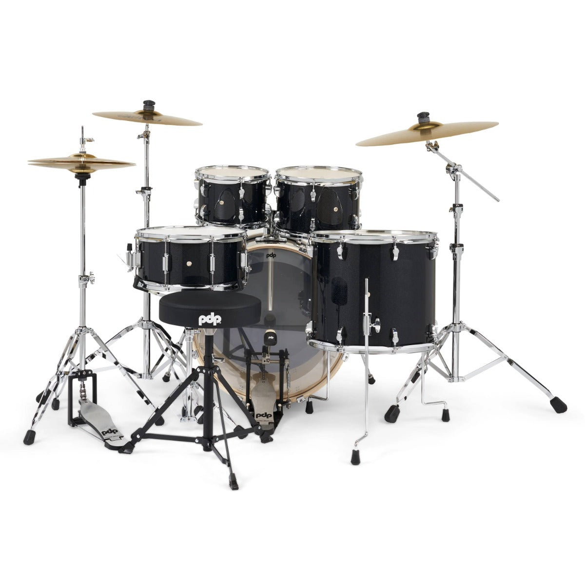PDP MainStage 5pc Drum Kit w/Paiste Cymbals & Stool in Black Onyx