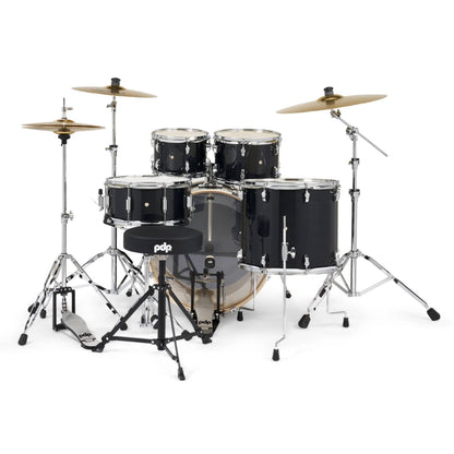 PDP MainStage 5pc Drum Kit w/Paiste Cymbals & Stool in Black Onyx