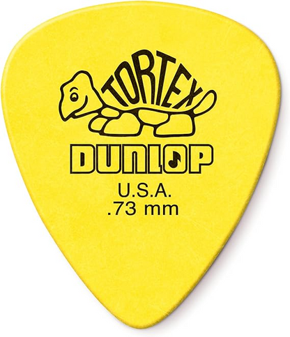 Jim Dunlop Tortex Standard Guitar Picks .73mm 12 Pack in Yellow