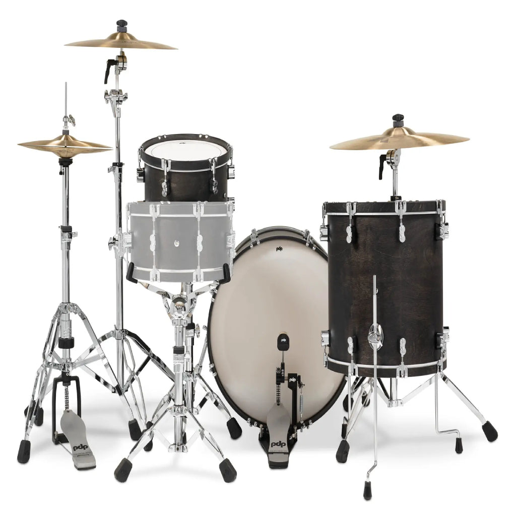 PDP Concept Maple Classic 3-Piece 22" Shell Pack with DW 6000ULPK Hardware Pack in Ebony Stain with Ebony Hoops