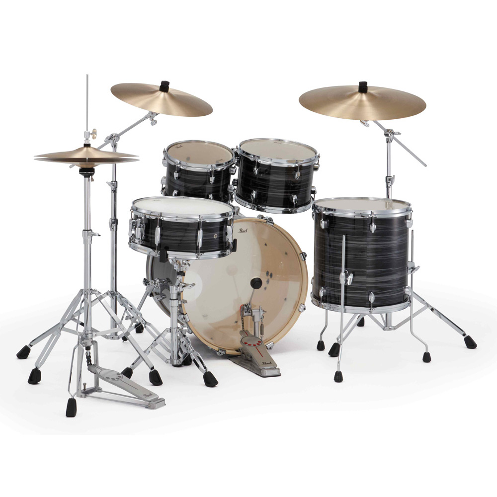 Pearl Export Plus 5-Piece Fusion Kit Drum Kit with Cymbal Pack in Graphite Silver Twist