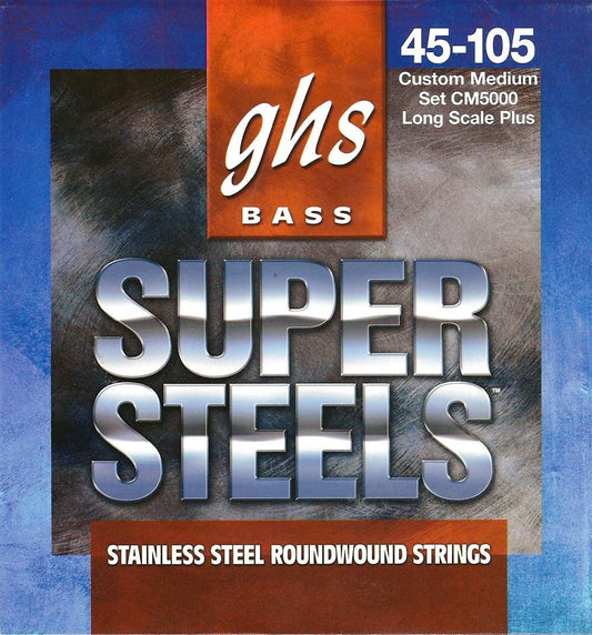 GHS CM5000 Super Steels Bass Guitar Strings 45-105 Gauge