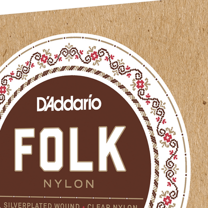 D'Addario EJ32C Folk Nylon Normal Tension Ball End Classical Guitar Strings
