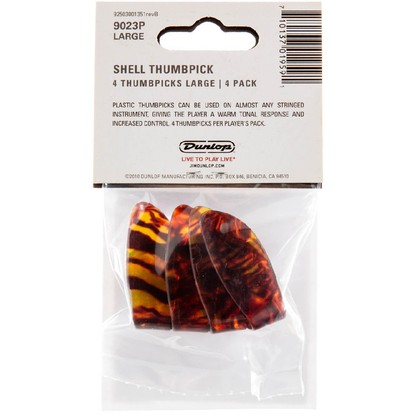 Jim Dunlop Plastic Thumb & Fingerpick Pack 1 Thumb & 3 Fingerpicks Large in Shell