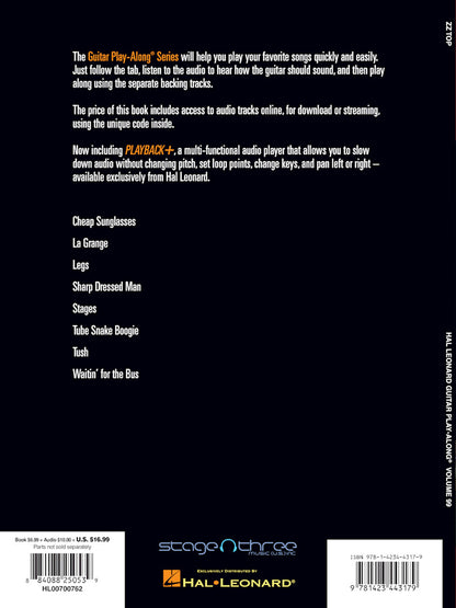 ZZ Top Guitar Playalong Volume 99 BK/OLA