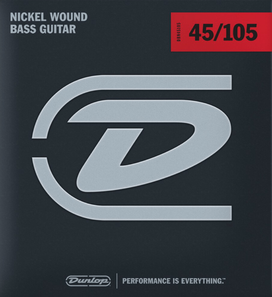 Jim Dunlop DBN45105 Nickel Wound Steel Bass Guitar Strings,  45-105 Gauge