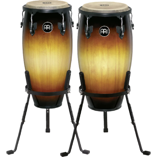 Meinl Percussion 11" & 12" Wood Conga Set and Basket Stands in Vintage Sunburst
