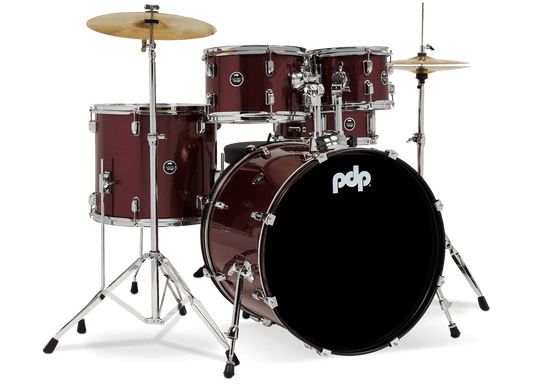 PDP Center Stage 22" 5 Piece Drum Kit in Ruby Red Sparkle