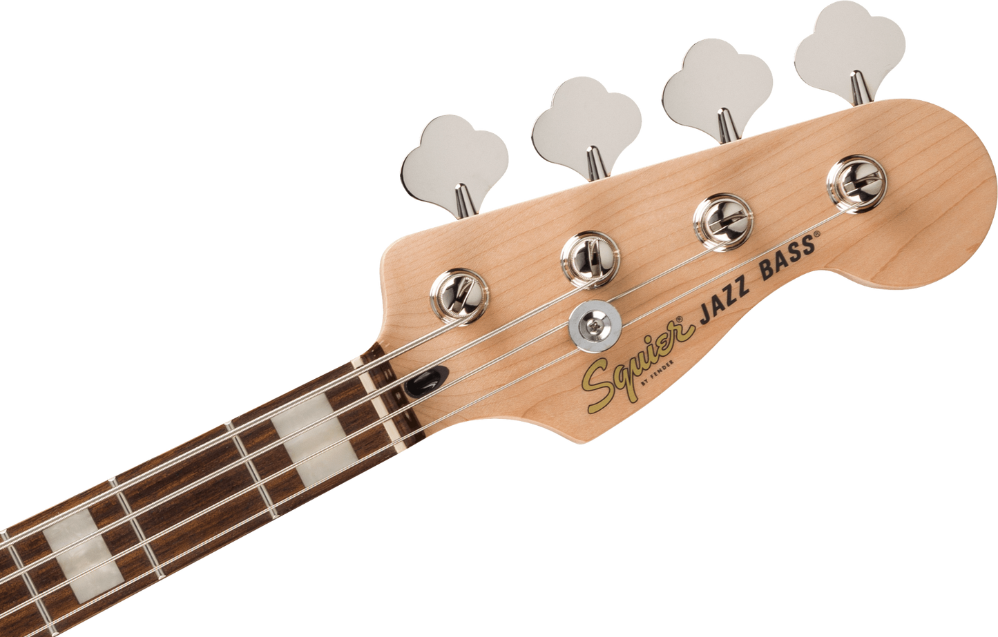 Squier FSR Affinity Series Active Jazz Bass, Laurel Fingerboard, White Pickguard in Charcoal Frost Metallic