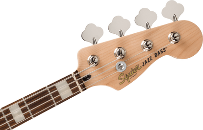 Squier FSR Affinity Series Active Jazz Bass, Laurel Fingerboard, White Pickguard in Charcoal Frost Metallic