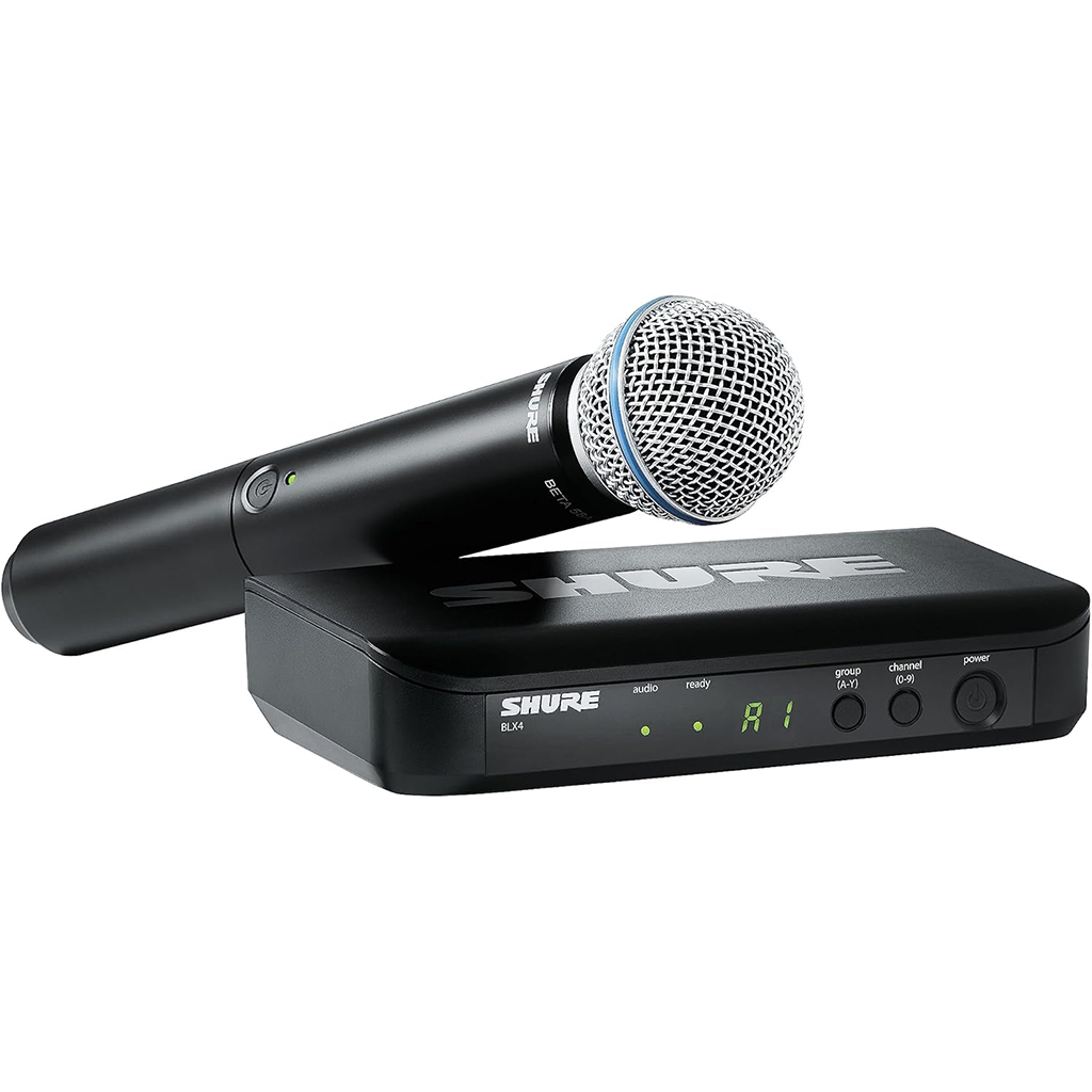 Shure Wireless Handheld System BLX2 Tx; BETA58 Mic; BLX4 Rx Auto Setup 662-686MHz