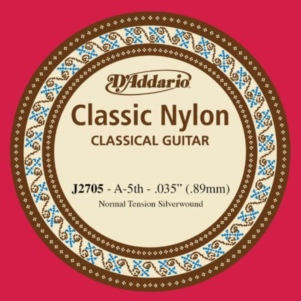 D'Addario J2705 Student Nylon  Normal Tension Classical Guitar Single 5th String .035 Gauge