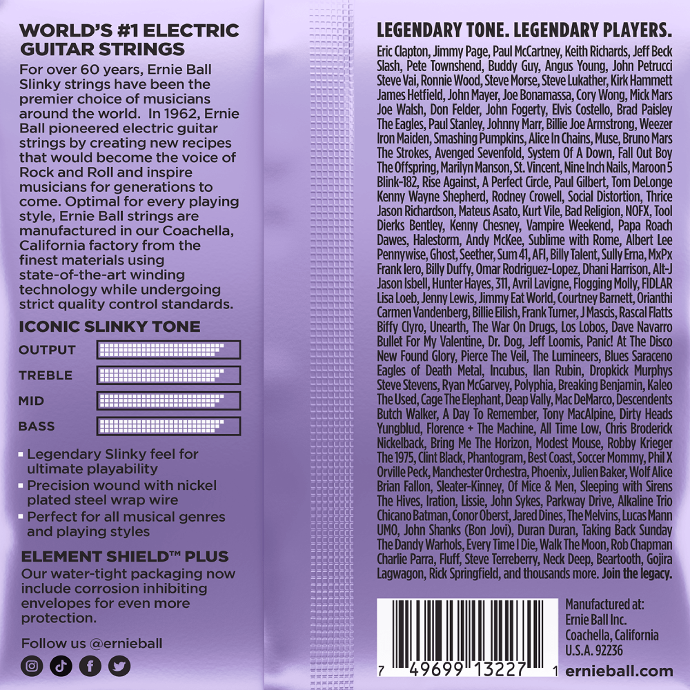 Ernie Ball Ultra Slinky Nickel Wound Electric Guitar Strings 3 Pk 10-48 Gauge