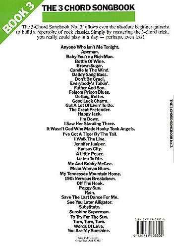The 3 Chord Songbook Book 3 Guitar