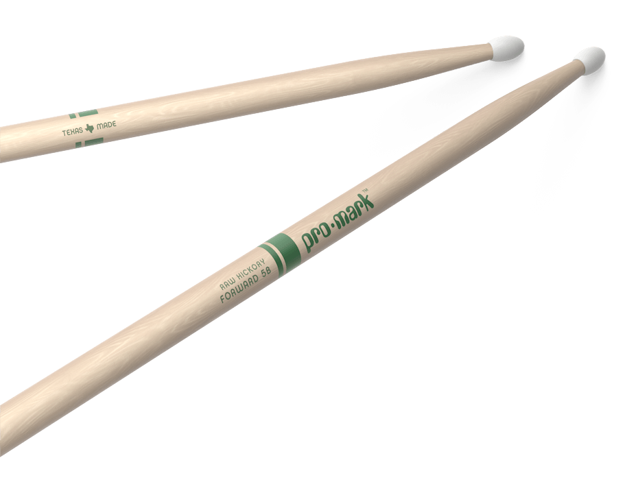 Promark Forward 5B Raw Hickory Nylon Tip Natural Drumsticks