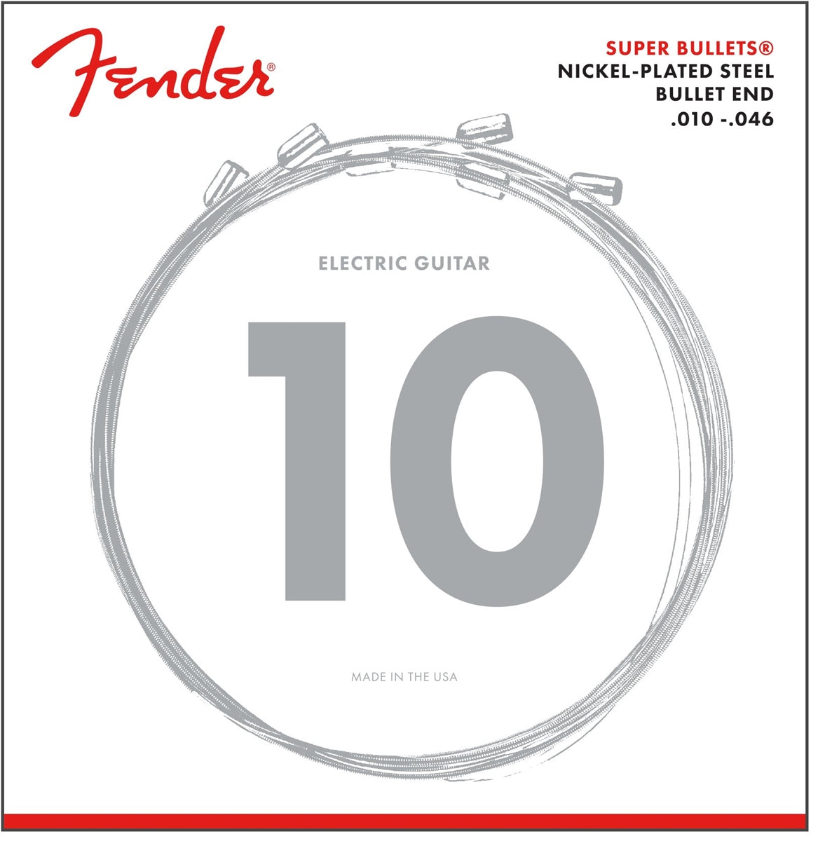 Fender 3250R Super Bullets Nickel Steel Electric Guitar Strings .010-.046 Gauge
