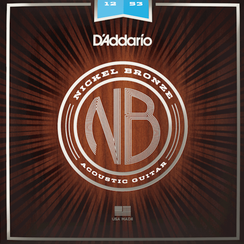 D'Addario NB1253 Nickel Bronze Acoustic Guitar Strings Light 12-53 Gauge