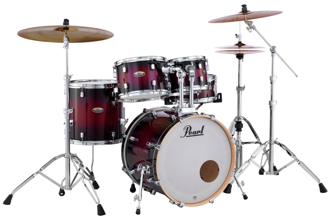Pearl Decade Maple 20 Fusion 5 Piece Drum Kit in Gloss Deep Red Burst