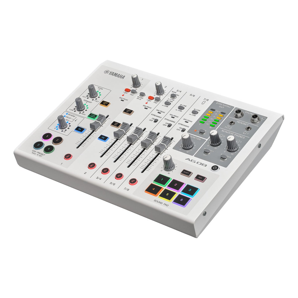 Yamaha AG08W Live Streaming Mixer in White