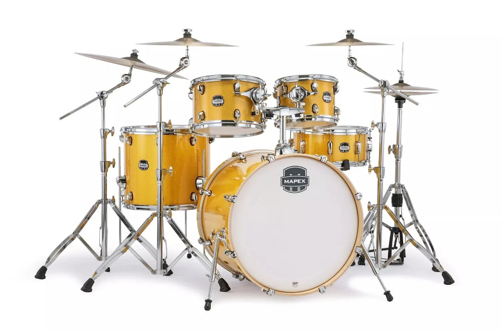 Mapex Mars Birch 5 piece Rock Shell Pack in Sunflower Sparkle