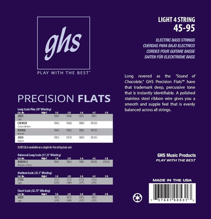 GHS 3025 Pressurewound Bass Flatwound Guitar String 45-95 Gauge