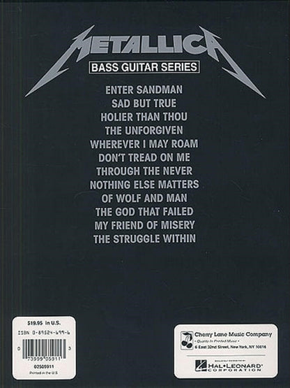 Metallica Black Book Bass Tab Pili