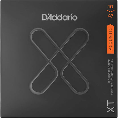 D'Addario XT 80/20 Bronze Extra Light Coated Acoustic Guitar Strings 10-47 Gauge