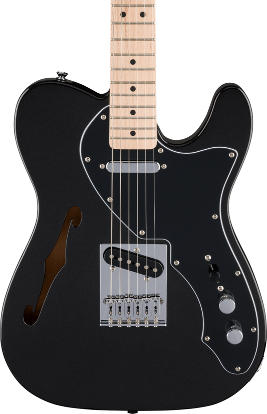 Squier FSR Affinity Series Telecaster Thinline, Maple Fingerboard, Black Pickguard in Metallic Black