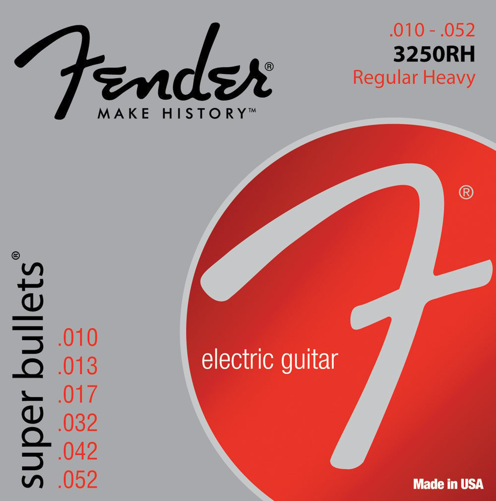 Fender Super Bullets Nickel Plated Steel Electric Guitar Strings 10-52 Gauge