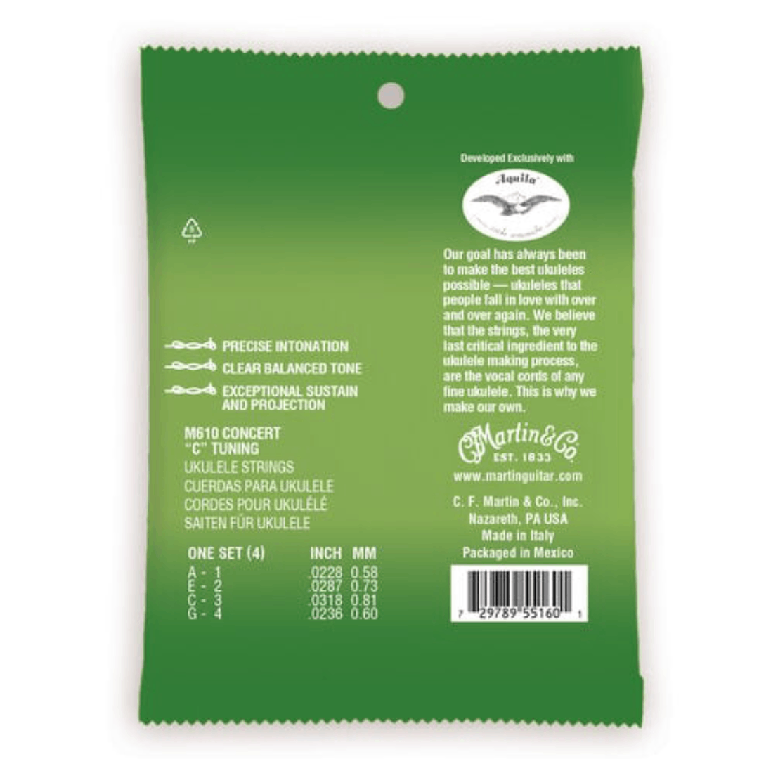 Martin M610 Ukulele Premium Concert Polygut Strings