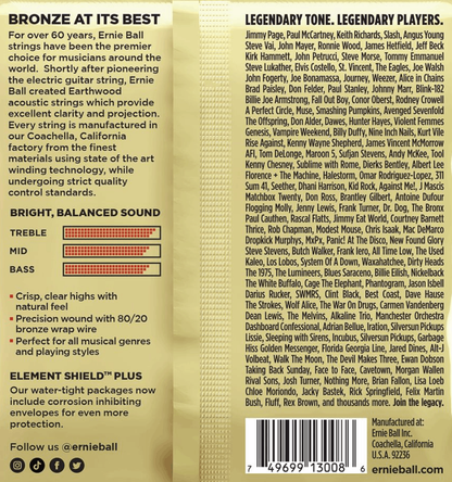 Ernie Ball Earthwood Rock & Blues 80/20 Bronze Acoustic Guitar Strings 3 Pk 10-52 Gauge