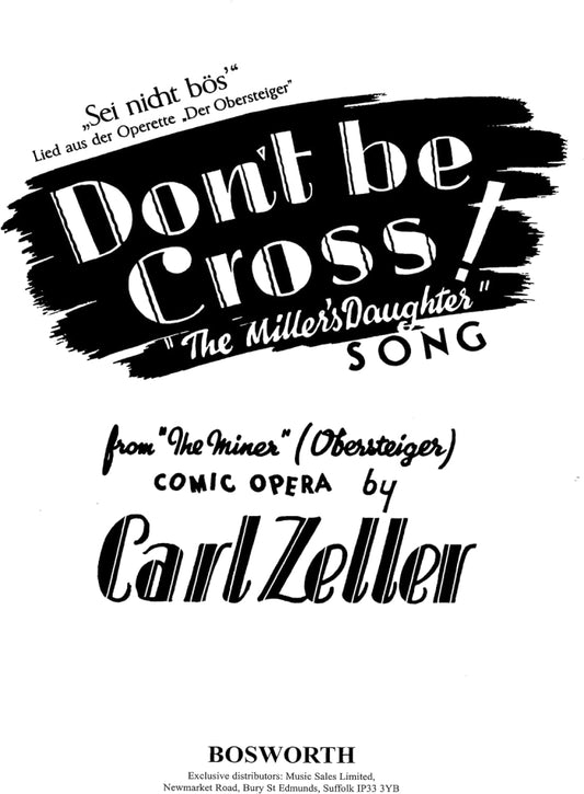 Dont Be Cross Song VCE/PNO