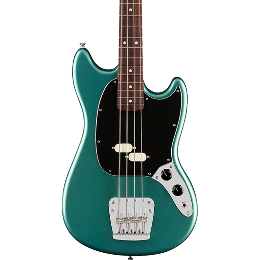Fender American Professional Classic Mustang Bass, Rosewood Fingerboard in Faded Sherwood Green Metallic