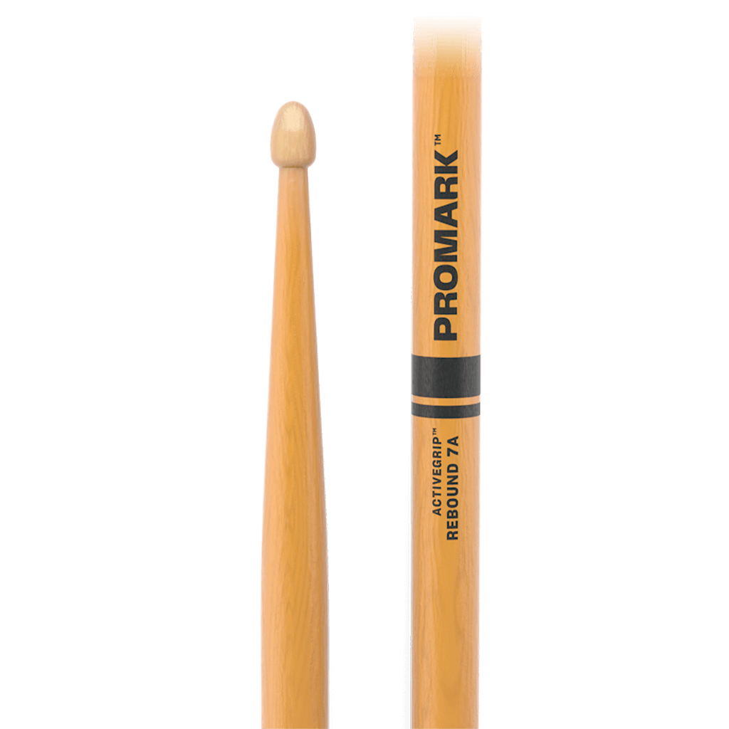 Promark Rebound 7A ActiveGrip Clear Hickory Drumstick Acorn Wood Tip