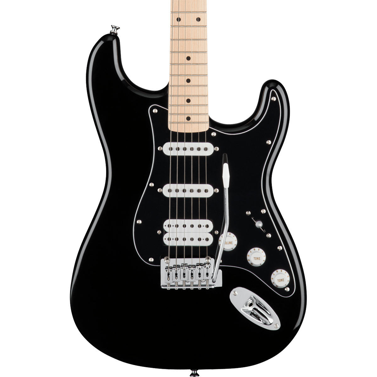 Squier FSR Affinity Series Stratocaster HSS, Maple Fingerboard, Black Pickguard in Black