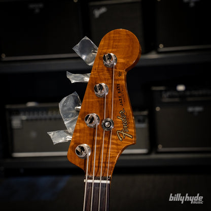 Fender Custom Shop Artisan Maple Burl Jazz Bass Guitar in Aged Natural